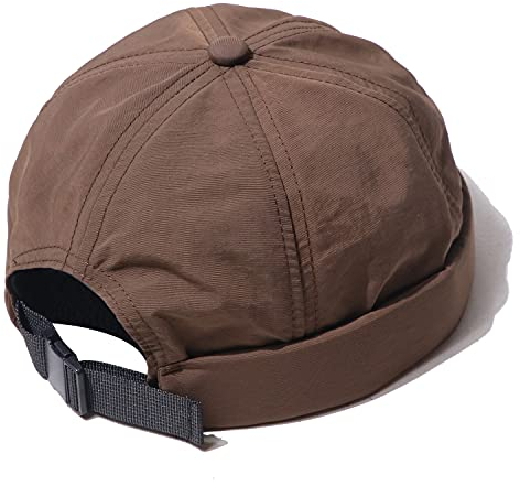 Clakllie Dockercap Cap Ohne Schirm Casual Seemannsmütze Adjustable Wasserdicht Hafenmütze Brimless Hat Rolled Cuff Harbour Hat Bikermütze Sommermütze Fischermütze,CT81-Brown