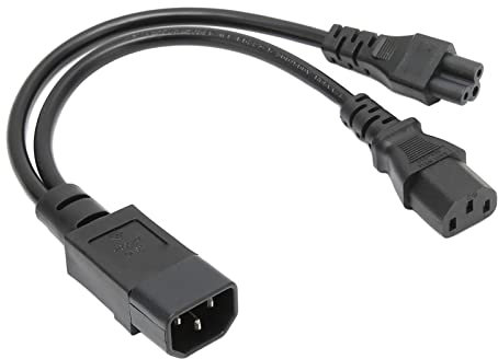 Bewinner IEC320 C14 auf C13 C5 Netzkabel, 1 Fuß IEC320 C14 Stecker auf C13 und C5 Buchse Verlängerungskabel, 10A 250V Y-Splitter Computer-Netzsteckerkabel