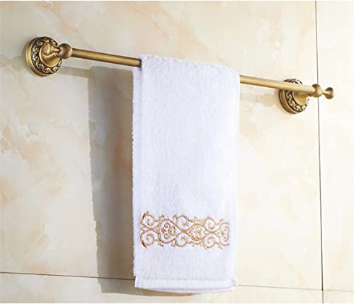 TentHome Porte-Serviettes de Bain Antique Barres de Serviette en Laiton Mural pour Salle de Bain/Cuisine -Or -60 cm (Gravure)
