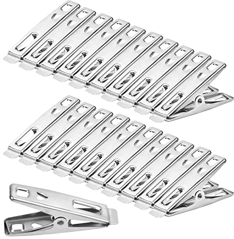 40 Pièce Epingle a Linge INOX Durables, Acier Inoxydable Pinces à Linge, Epingle a Linge, Solide Durables Antidérapantes Clips, pour Vêtements Suspendus Quotidiens Corde à Linge Food Seal Photo