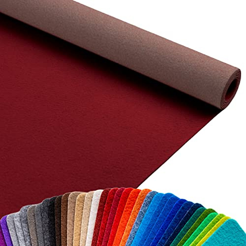 Primaflor Event-Teppich Meterware Podium - Burgund, 1,50m x 7,00m, Viele Farben, Rutschfester Gangläufer, Schwer Entflammbarer Hochzeits-Läufer, B1 Messeteppich