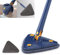 Earnmore 360 Grad Dreieckiger Reinigungsmopp, Dreieckiger Teleskop-Mopp Drehbarer Verstellbarer Wischmopp, Multifunktionaler Push-Pull-Automatischer Quetschmopp (blau + 1 Pads)