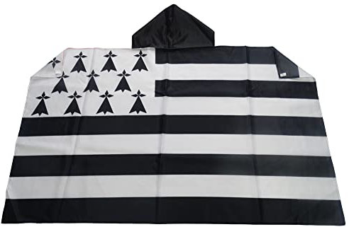 AZ FLAG Drapeau Bretagne 150x90 cm - Cape Drapeau Breton France 100% Polyester avec Manches Intégrées - Body Flag 80g