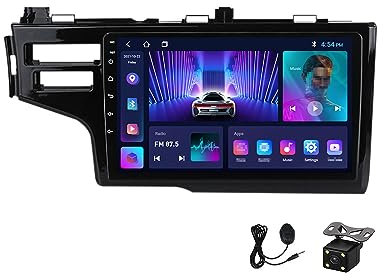 Plusfish 2 Din 9 Zoll Autoradio, Touchscreen Stereo, Bluetooth MP5-Player Für Honda Jazz 3 Fit 3 2013~2020 Unterstützung Carplay/Auto/Lenkradsteuerung/FM Radio, Mit Rückfahrkamera,WiFi 1g+16g