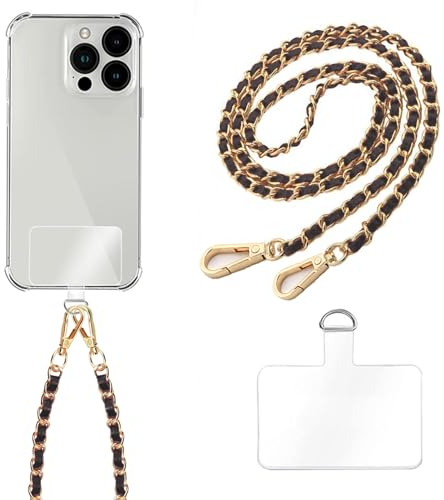 Mezrkuwr® Chaîne de Cou pour téléphone Portable, lanière pour téléphone Portable, Sangle Universelle pour chaîne de téléphone Portable avec Patchs d'attache pour