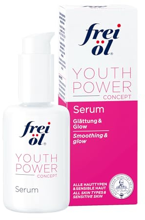 frei öl YOUTH POWER CONCEPT Serum – glättet & stärkt die Spannkraft der Haut, mit Hyaluron, Rotalge, Kamelienöl und Vitamin E, vegan & dermatologisch getestet, 30 ml