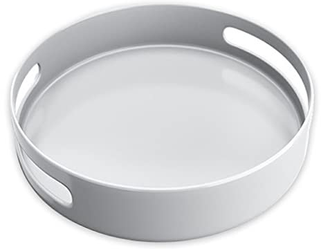 Guangcailun Rotierendes Regal Salz Gewürz Gewürz Getränke Drehteller Regal Rutschfester Organizer Badezimmer Schlafzimmer Küche Gadget Tablett, Weiß groß