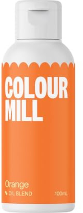 Colour Mill Oil Blend Lebensmittelfarbe Ölbasis, Orange, 100 ml | Hochkonzentriert, Leuchtende Farben, Geeignet für Buttercreme, Schokolade, Kuchenteig, Ganache und Zuckermassen