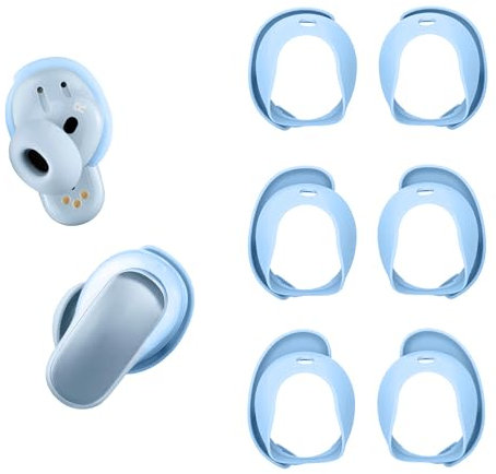 Aiivioll-Ohrhörer für QuietComfort Ultra Wireless Noise Cancelling Earbuds(2023),Waschbare, rutschfeste Silikon-Sport-Ohrstöpsel mit Flügelspitze (Blau,S/M/L)