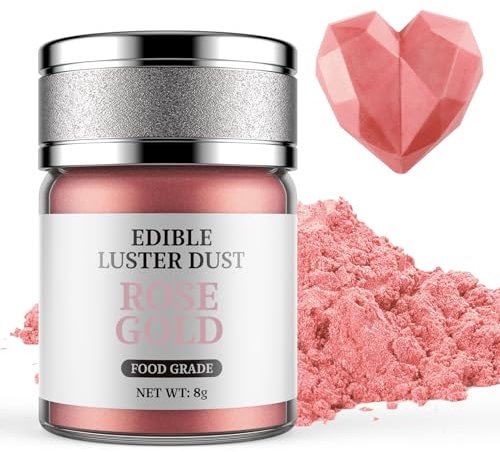 Edible Glitter 8g Rose Gold - Waysroma Food Colouring Powder Purple Lustre Dust Edible – Edible Glitter Paint for Drinks, Cakes, Chocolate, Strawberries, Cupcakes, Fondant, Cocktails