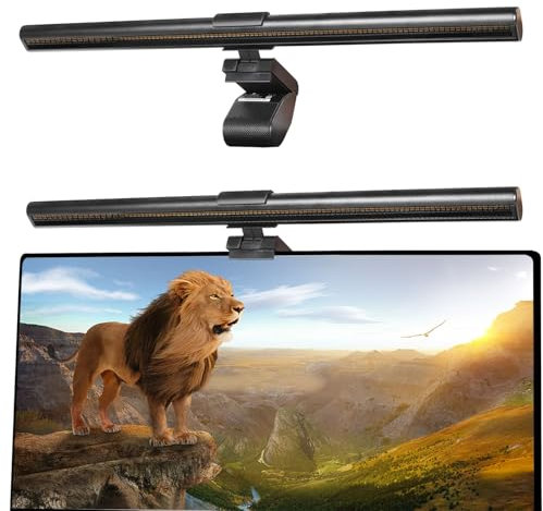 iQuincy Computer Monitor Light Bar, Monitor Lamp with Touch Control, USB Powered, Dimmable Monitor Desk Lamp, No Screen Glare LED Screen Bar for Office/Game/Desk