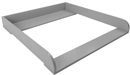 Puckdaddy Elias Changing Mat Compatible with Malm Dressers and Similar 80 x 78 x 10 cm Changing Mat Made of Grey MDF Wood Premium Changing Attachment Including Mounting Material for Wall Mounting