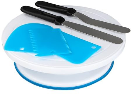 Idées avec Plateau tournant Coeur | Aide pour Le modelage, la décoration et la Peinture | Bricolage | Modélisme | Accessoires d'artisanat | Bricolage | Comprend Une raclette et Une spatule en Acier i
