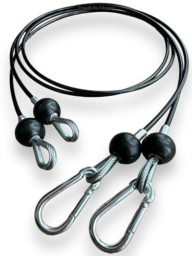 TreadLife Fitness Cables w/Snap Clips (2 x Cables) - Replacement for Bowflex Sport/Blaze Gyms - 56 Inch (Pair)