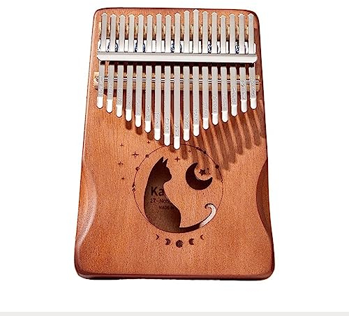 LVYUDS Moon Cat Kalimba, Log/Farbverlaufsmodell, Tragbares Daumenklavier Mit Tasche, Finger Klavier (Color : A)