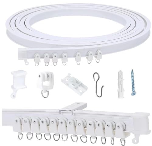 3 Metri Binario tenda soffitto,Pieghevole binario tenda soffitto scorrevole,Binario curvo per tende,Binario flessibile per ende da soffitto,Per Finestre, Doccia Camper,Balcone,Ufficio.