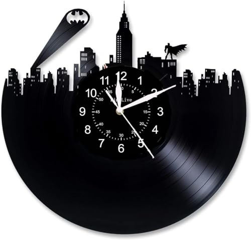Vinyl Record Wall Clock, 12 Inch Black Wall Decor Round Room Decor - Vintage Record Decor Aesthetic Unique Art Wall Stickers,Gift For Friends/Kids/Boys/Family As Birthday/Anniversary/housewarming/New