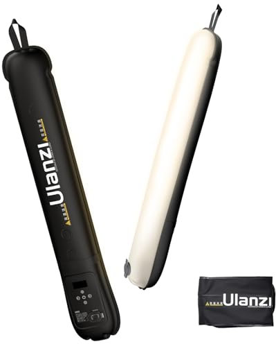 Ulanzi UA12 Tube Lumineux Gonflable Bicolore 2700K-6500K, Vidéolumière LED 12W Rechargeable 2500mAh pour Photographie et Vidéo, Barre Lumineuse avec Support 1/4, Éclairage Professionnel pour Studio