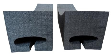 BaKaS Dachträgerpolster Wingbar 40 cm 2er Set Airfoil Schaumstoffpolster für Kajak, Kanu, SUP, Surfbrett Schutz für Auto Dachträger passgenau, wetterfest, rutschfest