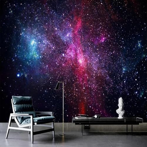 YLLMNOBM Nachthimmel Universum Sterne Galaxie Decke 3D Tapete Wohnzimmer großer Raum Wandbild Restaurant selbstklebende PVC Heimdekoration Schlafzimmer