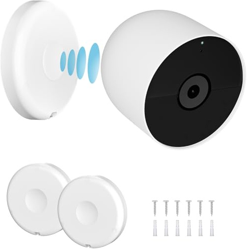 UYODM 2 Pack Magnetic Wall Mounts Compatible with Google Nest Cam Outdoor or Indoor, Battery - 2nd Generation, Magnetic Replacement Base Plate for Google Nest Camera(Nest Cam Not Included)