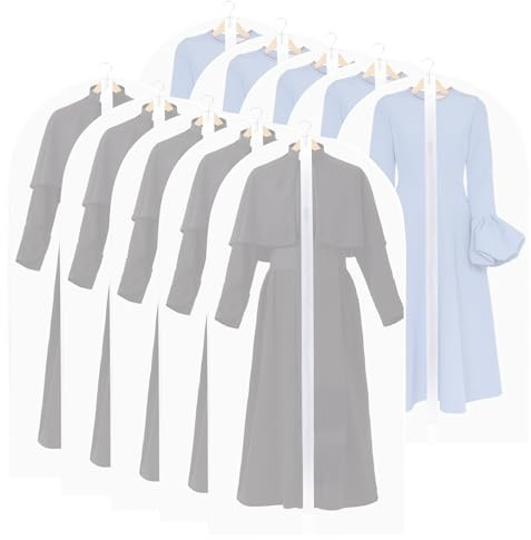 Zythrem 10 Stück Kleidersack Anzug Lange 60 * 120CM+ 60 * 140CM Kleidersäcke Mottensicher Transparent Mattiert kleidersäcke mit Reißverschluss Für Kleider Jacken Hemden Abendkleider