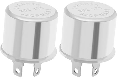 VOANZO 2 Stück 2-poliges Blinkrelais 12 V 15 A 100 W zur Befestigung von blinkenden Blinkern für Autos, Motorräder, Lieferwagen, ältere Lastwagen