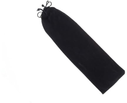 PRETYZOOM Black Flannel Straw Carrying Case Drawstring Design for Stainless Steel Straws and Spoons for Daily Use and Travel