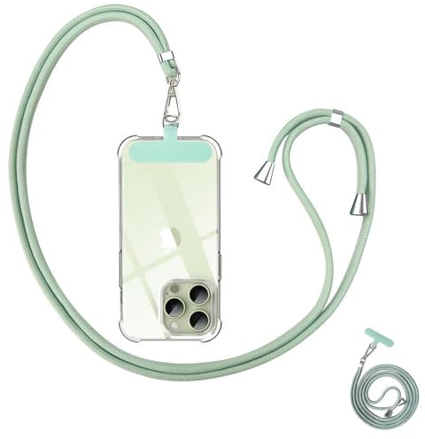 Anfire Cordon universel pour tous les smartphones - Chaîne de téléphone portable à accrocher avec coussinet - Pour l'extérieur, les voyages, le support de téléphone portable - Réglable et amovible