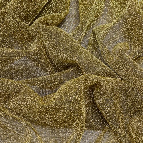 AHANDMAKER Paillettenstoff In Dunkelgold 1.74 x 1.16 Meter Glitzernder Stoff Funkelnder Metallic Stoff Modestoff Zum Basteln Nähen Kleidung Hochzeit Geburtstag Ballkleider
