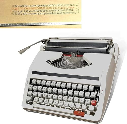 IUokLU Vintage manuelle Schreibmaschine tragbare Schreibmaschine Flexible Tasten klare Handschrift traditionelle tragbare manuelle Schreibmaschine mit Etui,