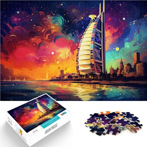 Puzzle 2000 Teile für Erwachsene. Das farbige Burj Al Arab-Puzzle ganze Familie. 27,56 x 39,37 Zoll für Teenager ab 14 Jahren.
