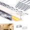Brillivanture 20 x LED Trockenbauprofil 2M, LED Profil für Decken- und Wandmontage, Unterputz Profil mit 20 milchigen Abdeckpaneelen, ideal als Fliesenprofil für Streifenkanal-Diffusoren