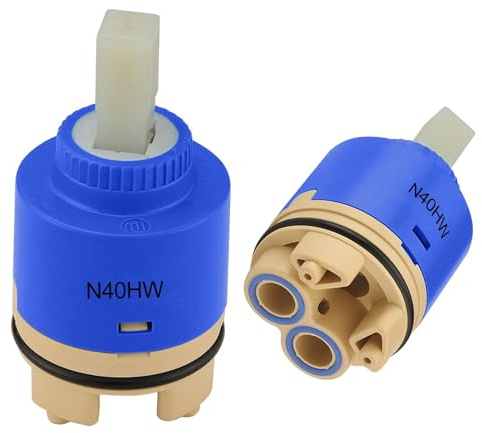 Cartouche de rechange en céramique pour robinet à levier unique, mitigeur monobloc de salle de bain ou de cuisine (40 mm avec fond)