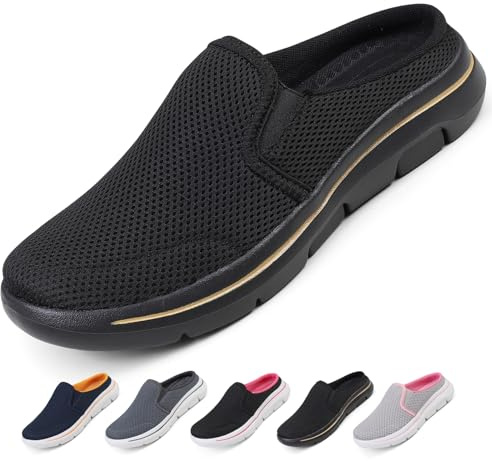Ulicox Zuecos Hombre Mujer Comodos Transpirable Zapatillas de Casa Ligero Casual Zapatos de Interior Exterior