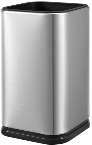 luvtree Large Square Stainless Steel Kitchen Utensil Crock, Countertop Holder for Spatulas, Spoons, Tongs & Whisks, Removable Base Organizer, Kitchen Tool Organizer & Cooking Utensil Holder