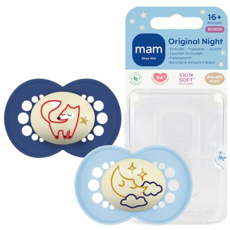 MAM Original Night Silikon, 16+ Mon., 2 Stk, Fuchs/Mond