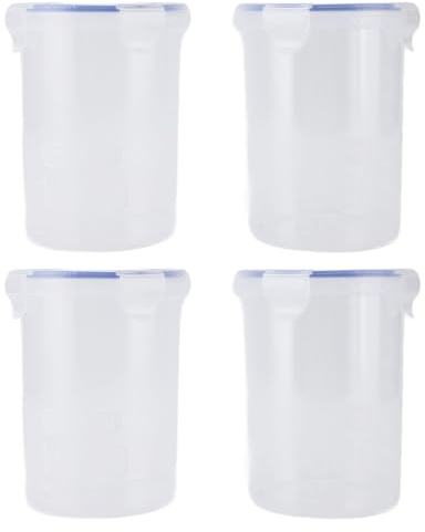 generic 4-Pack Airtight Paint Storage Containers with Mixing Balls & Brushes, 1000ml Transparent Leaks-Proof Paint Cups with Scale for Leftover Paint, DIY, Car Touch Up, Artwork