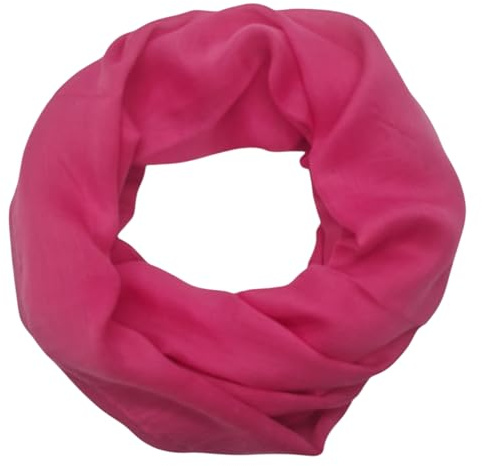 zarolo Damen Loop Schal Unifarben, leichter dünner Schlauchschal, Damen Halstuch Unifarben, Rundschal einfarbig aus leichet Viskose