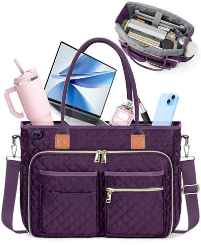 RAINSMORE Lehrertasche 15.6 Zoll Laptoptasche Aktentasche Damen | Arbeitstasche Groß mit Isolierter Tasche, Bürotasche Damen Tote Bag mit Viele Fächer für Lehrerin, Büro, Schule