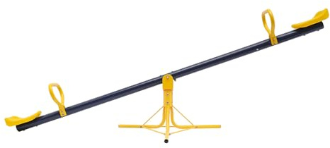 WAPHOERTE 2-Sitzige Kinderwippe mit Handgriffen 360° drehbar 50 kg belastbar, Kinder-Schaukelwippe für den Garten, geeignet für Kinder ab 3 Jahren