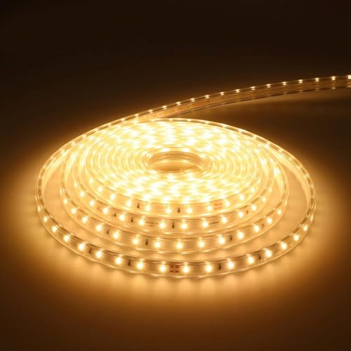HOFTRONIC - Flex60 LED Streifen 5 m 40W Dimmbar IP65 3000K Warmweiß 3500lm 60 LEDs/m UV-beständig Kürzbar pro 100 cm Flexibles LED Lichtband für Bad Spiegel & Indirekte Beleuchtung