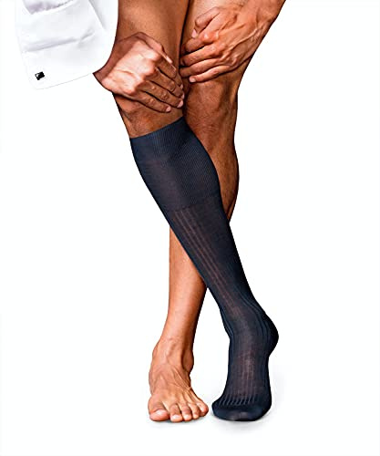 FALKE Herren No. 10 Kniestrümpfe atmungsaktive Baumwolle hochwertig seidiger Glanz elegant verstärkte Herrensocken flache Naht druckfreie Fußspitze fein gerippt einfarbig Business 1 Paar