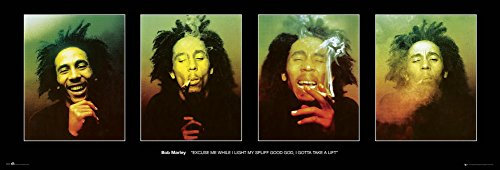Close Up Bob Marley Langbahnposter 4 Verschiedene Abbildungen (158cm x 53cm)