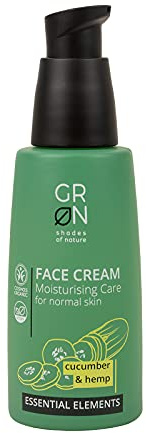 G R N shades of nature [GRÜN] Biokosmetik Gesichtscreme Feuchtigkeitsspendende Pflege - Bio-Hanf & Bio-Gurke - für alle Hauttypen - erfrischend - vegan - 50 ml