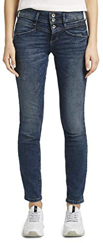 TOM TAILOR Damen 1017120 Alexa Slim Jeans Mit Bio-Baumwolle, 10125 - Random Bleached Blue Denim, 31W / 32L EU