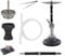Skynet® ENZO Shisha Set Hookah 62cm Holz Wood Optik V2A Edelstahl + LED + Davinci Steinkopf | Wasserpfeife Komplett Silikonschlauch Holzmundstück Kaminaufsatz 18/8 Schliff schöne Bowl (Black Shoot)