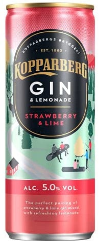 Kopparberg Gin Strawberry, Lime & Lemonade, 12 x 250ml