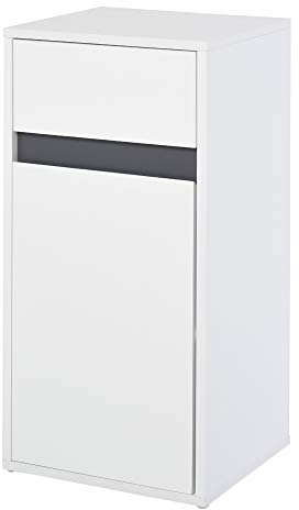 HOMCOM Modern Minimalistic Bathroom Storage Cabinet w/Drawer Cupboard Adjustable Shelf Door Home Organiser Sleek Beautiful Freestanding Compact White