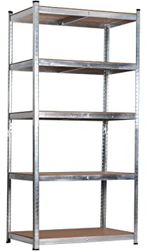 Linea Garden Friend Regal mit 5 Böden aus Metall und MDF Maße: H 180 x B 120 x T 40 cm. Tragkraft: 175 kg pro Boden, Steckmontage, Grau, S1851021